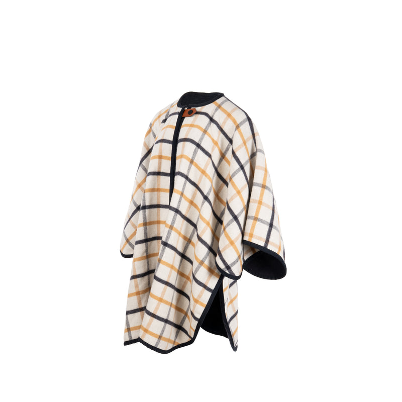 Hermes Reversible Camail Poncho Merino Wool/Cashmere Navy/Camail