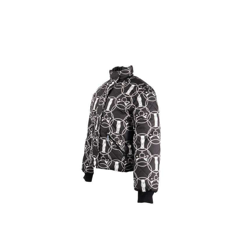 Hermes Size 36 Doudoune Courte Jacket Polyester Toile Plume Black