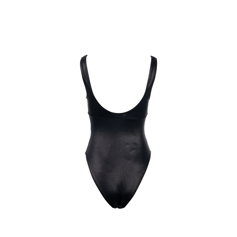 Chanel Size 36 24C CC Crystal Logo One-Piece Swimsuit Polyamide/Elastane Black