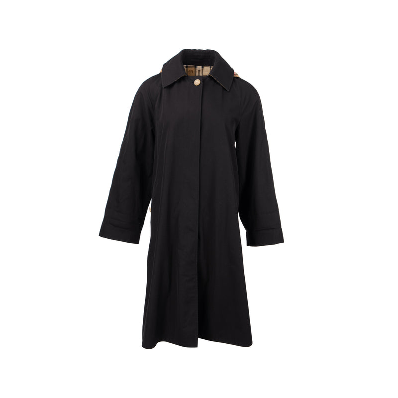 Burberry Size IT36 Heritage Trench Coat Cotton Black