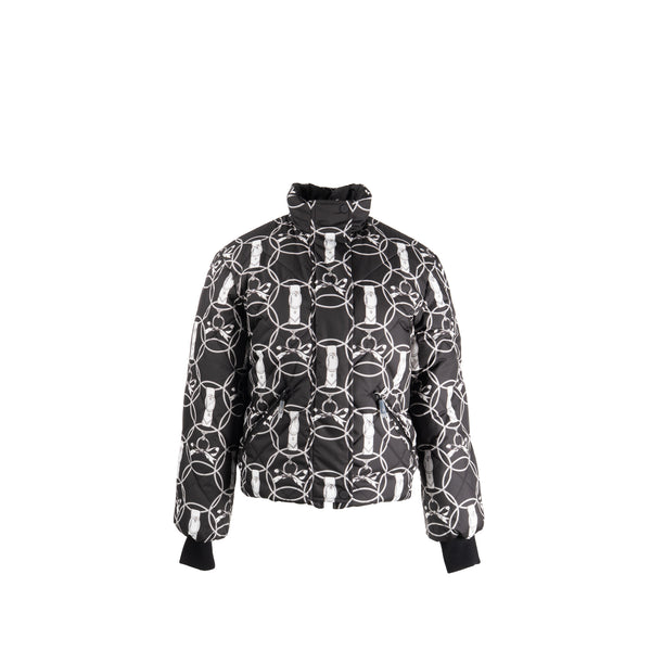 Hermes Size 36 Doudoune Courte Jacket Polyester Toile Plume Black