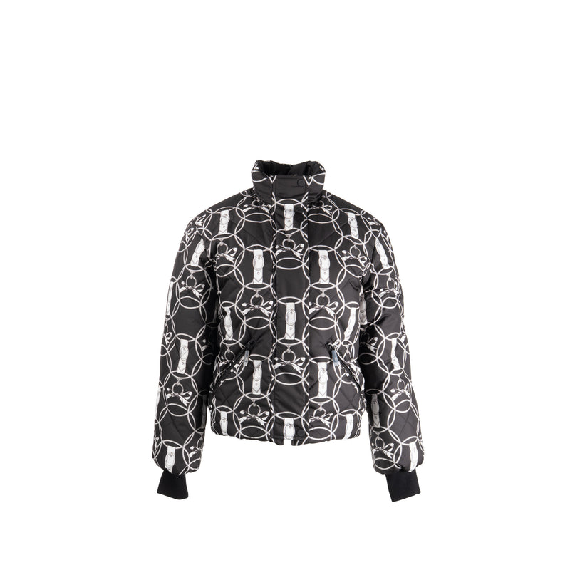 Hermes Size 36 Doudoune Courte Jacket Polyester Toile Plume Black