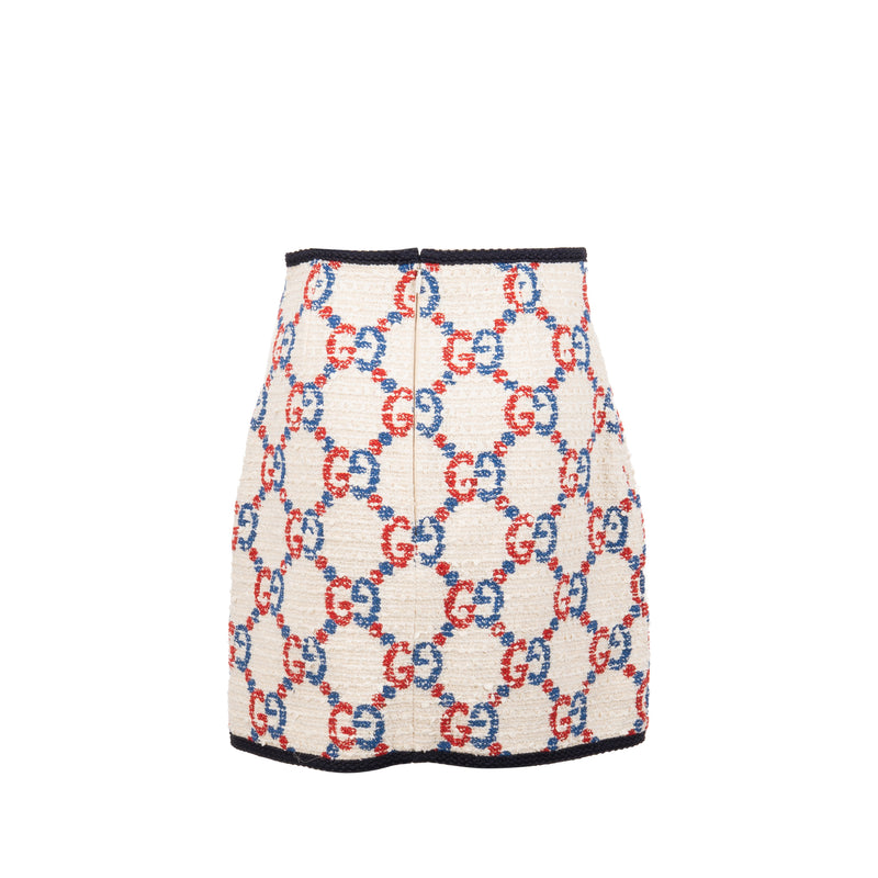 Gucci size 38 GG logo print tweed multicolour