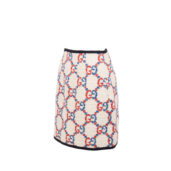 Gucci size 38 GG logo print tweed multicolour