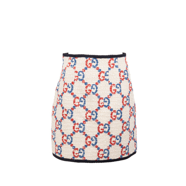 Gucci size 38 GG logo print tweed multicolour