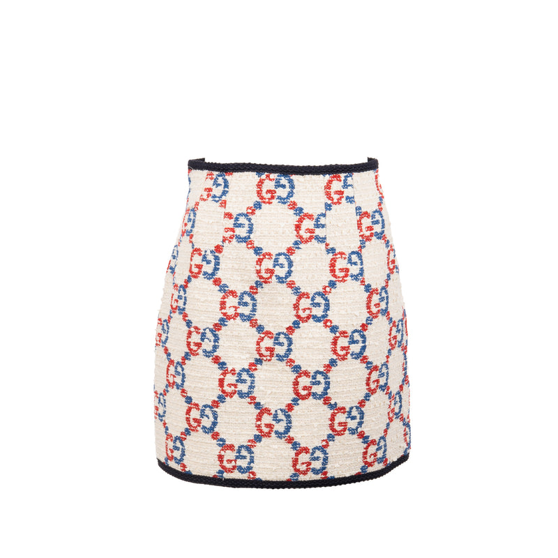 Gucci size 38 GG logo print tweed multicolour