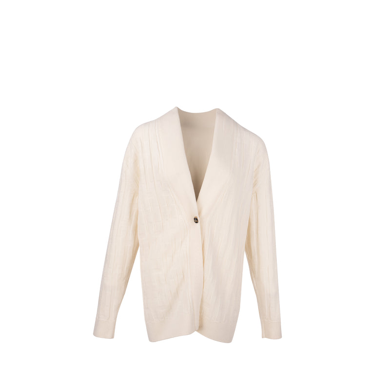 Hermes Size 36 Cardigan Virgin Wool White