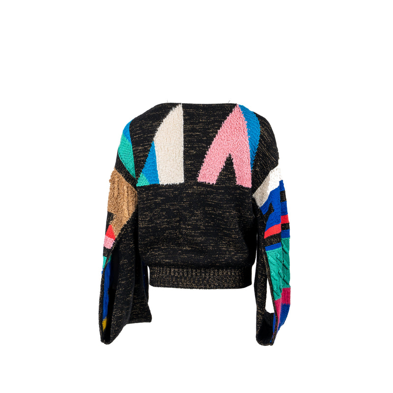 Chanel size 34 19A Pullover cashmere/silk/mohair Black/multicolour