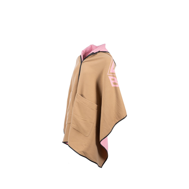 Burberry Reversible Jacquard Logo Hodded Cape Wool Brown / Pink