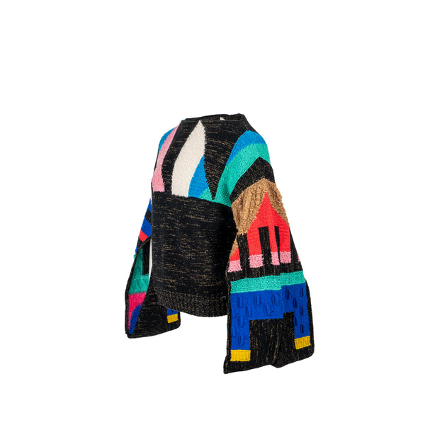 Chanel size 34 19A Pullover cashmere/silk/mohair Black/multicolour