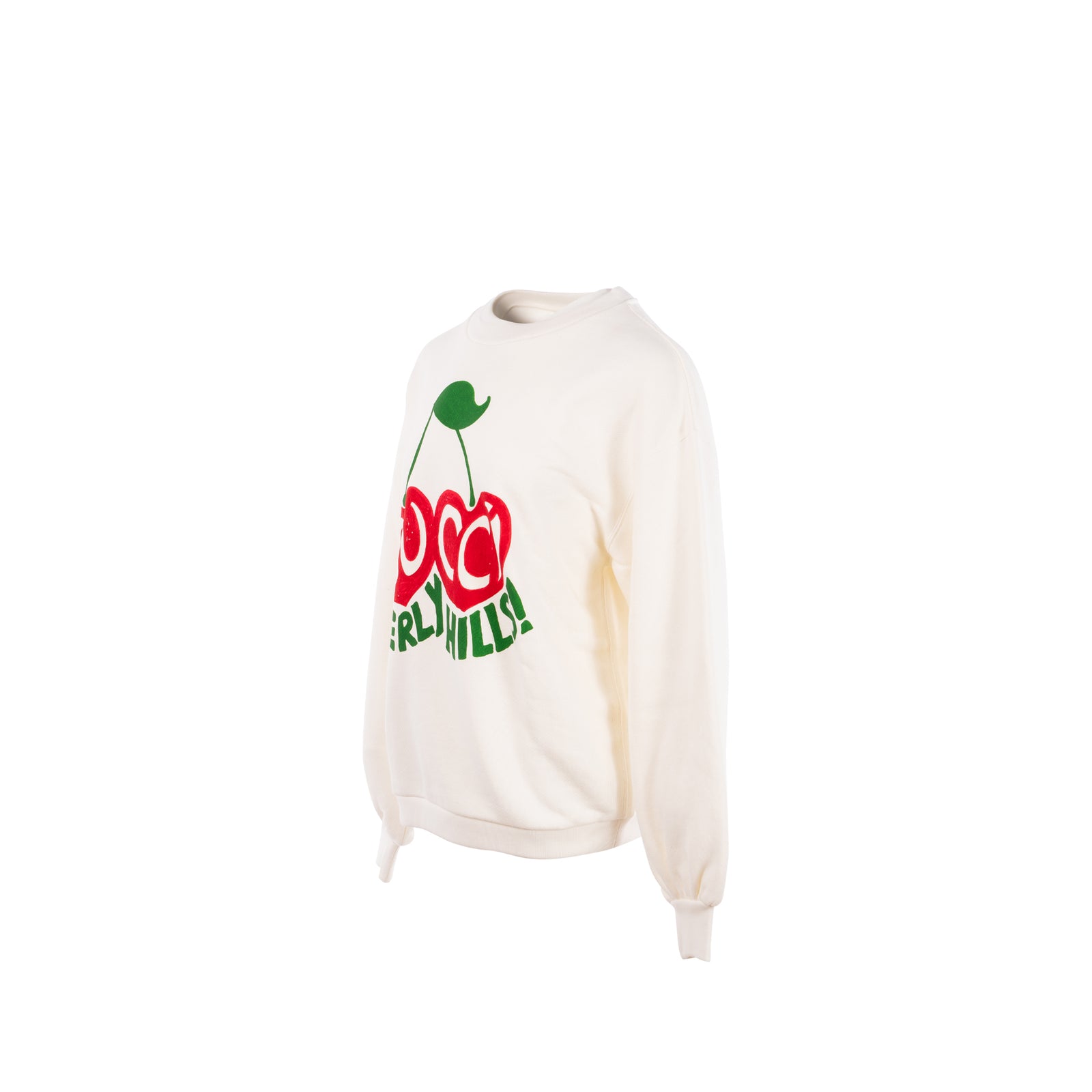Gucci Size S Beverly Hills Cherry Printed Sweatshirt Cotton White/Red/