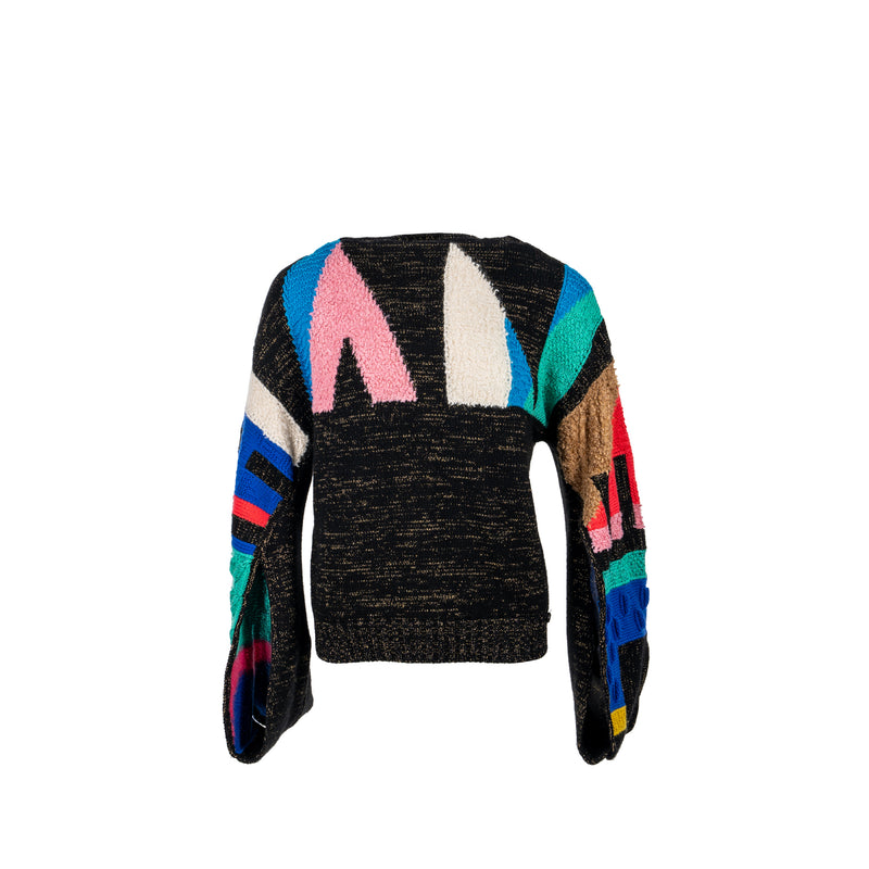 Chanel size 34 19A Pullover cashmere/silk/mohair Black/multicolour