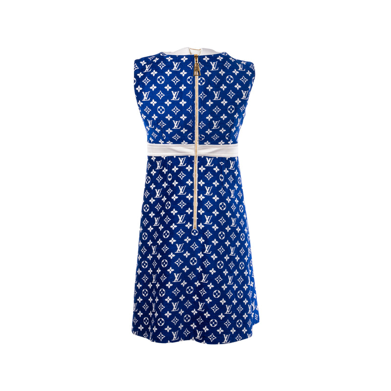 Louis Vuitton size 34 sleeveless A-line Dress blue France
