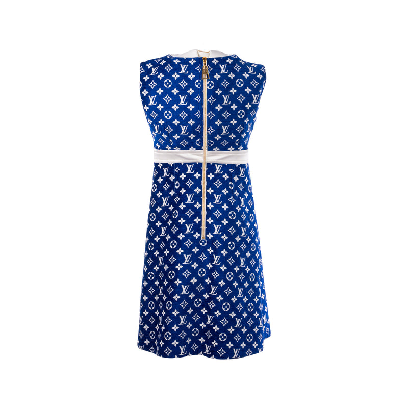 Louis Vuitton size 34 sleeveless A-line Dress blue France Louis Vuitton size 34 sleeveless A-line Dress blue France