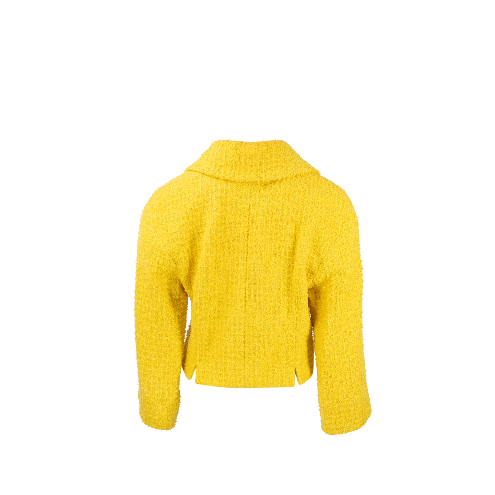 22PシャネルCHANEL黄ショートカーデジャケットライオンボタンP72469 22PシャネルCHANEL黄ショートカーデジャケットライオンボタンP72469