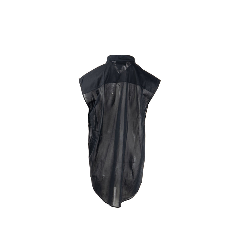Chanel Size 36 Sleeveless Shirt Cotton Black