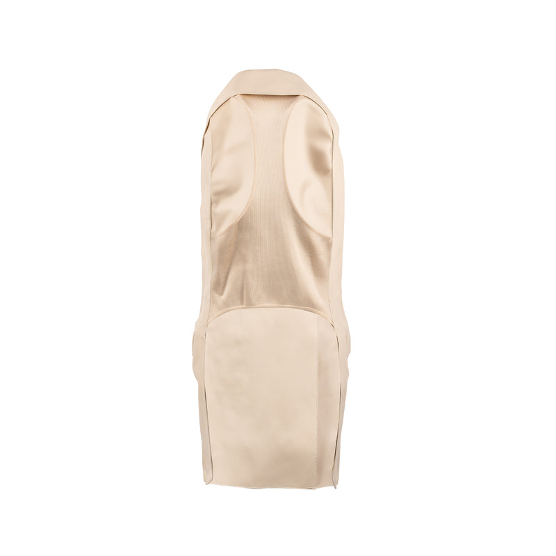 Hermes size 38 long lambskin vest beige