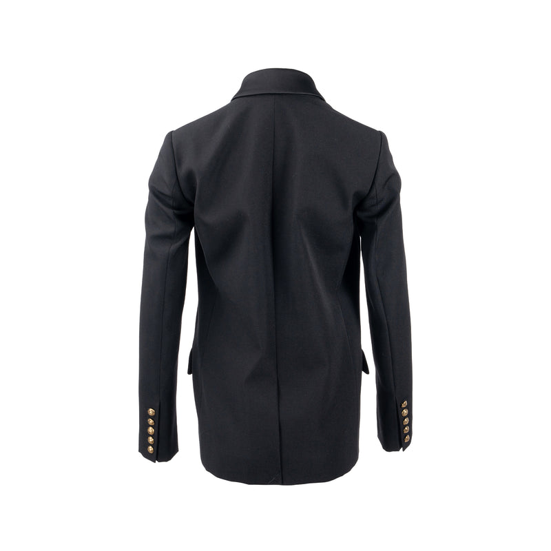 Balmain size 34 classic wool jacket black with gold button