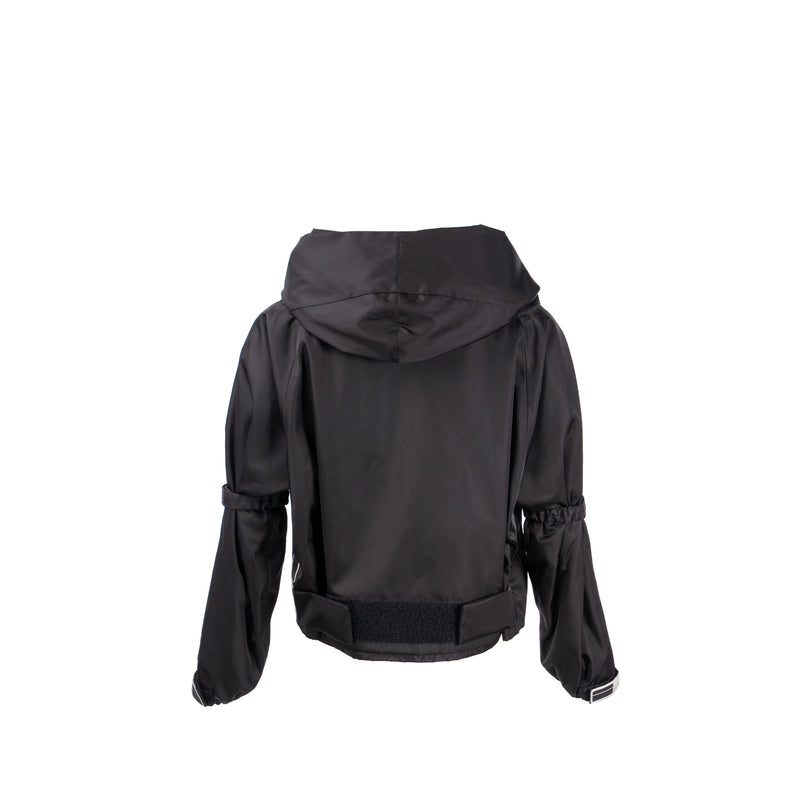 Prada Size 40S Windbreaker Crop Jacket Polyamide Black