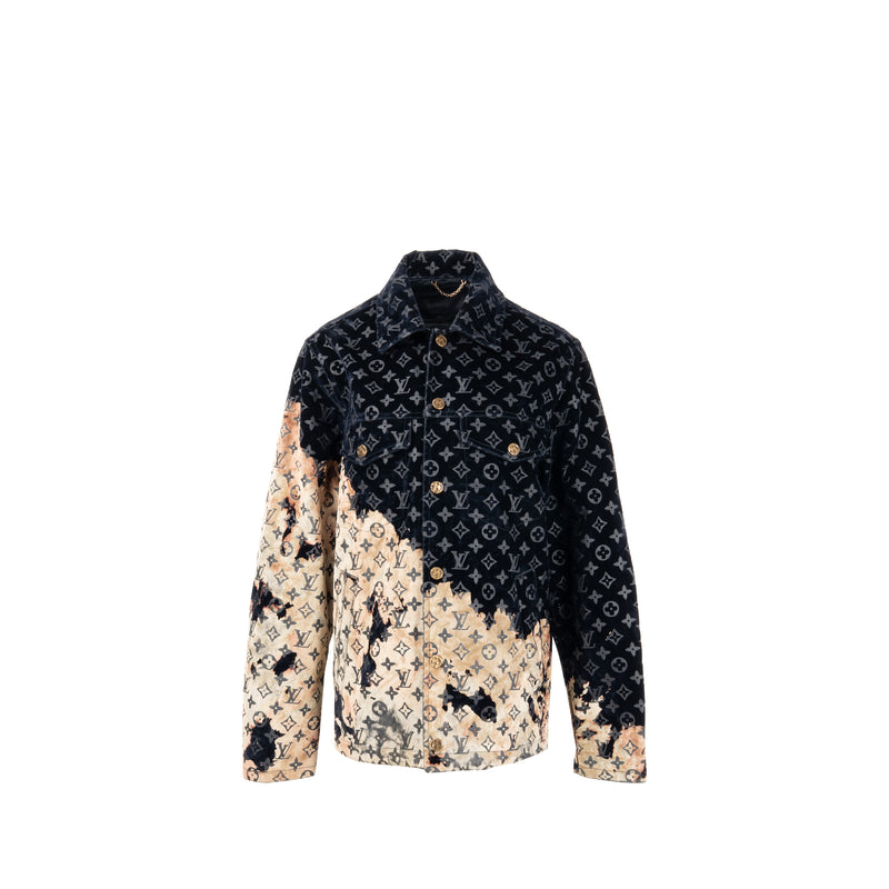 Louis Vuitton x Pharrell Size 46 Jacket Monogram Bleached Denim Multicoloured