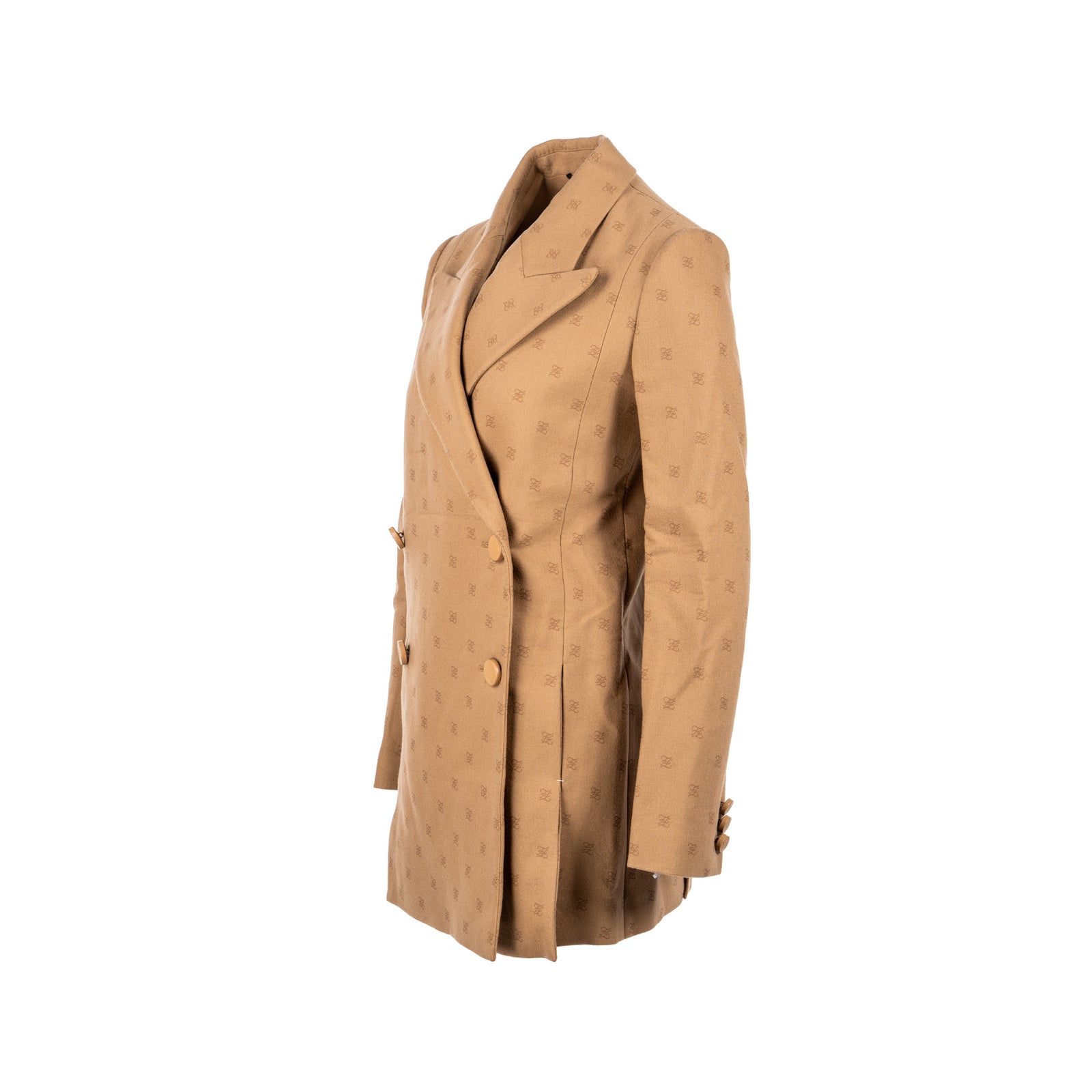 Fendi size 36 FF karligraphy motif double-breasted blazer