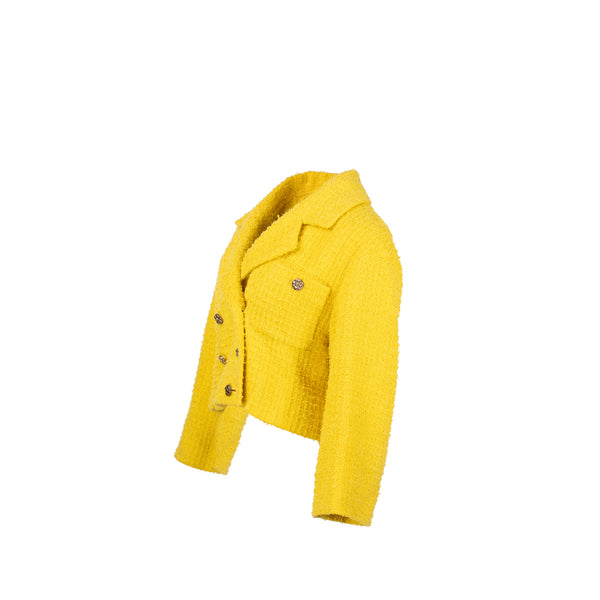 Chanel Size 40 22S Tweed Jacket Yellow