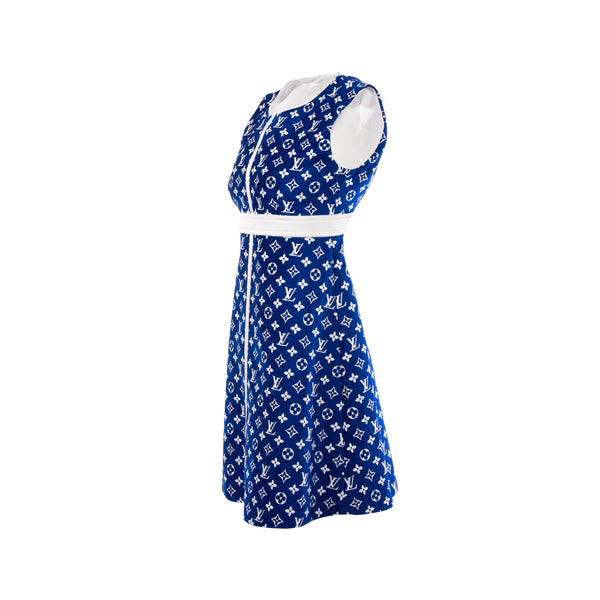 Louis Vuitton size 34 sleeveless A-line Dress blue France