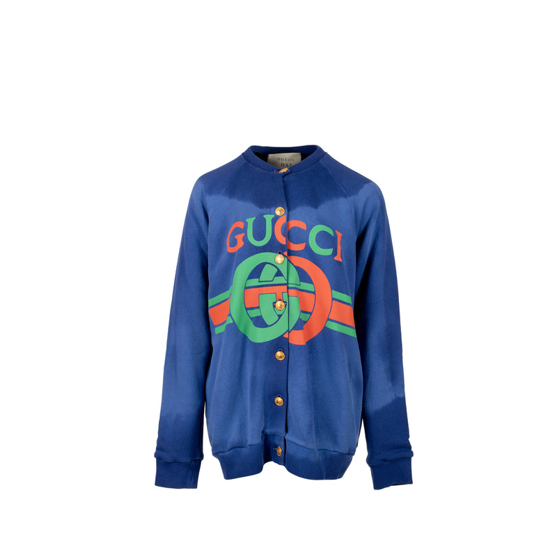 Gucci Size XS Oversized GG Logo Cardigan/Jacket Cotton Multicolour