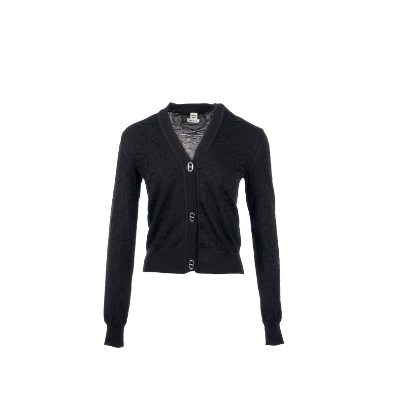 Hermes Size 34 Cardigan Maille Naoussa Texture Silk/Cotton SHW