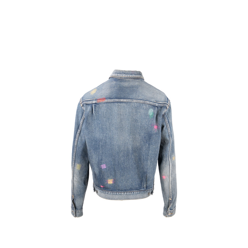 DIOR HOMME Size 50 Boro Denim Jacket Cotton Blue