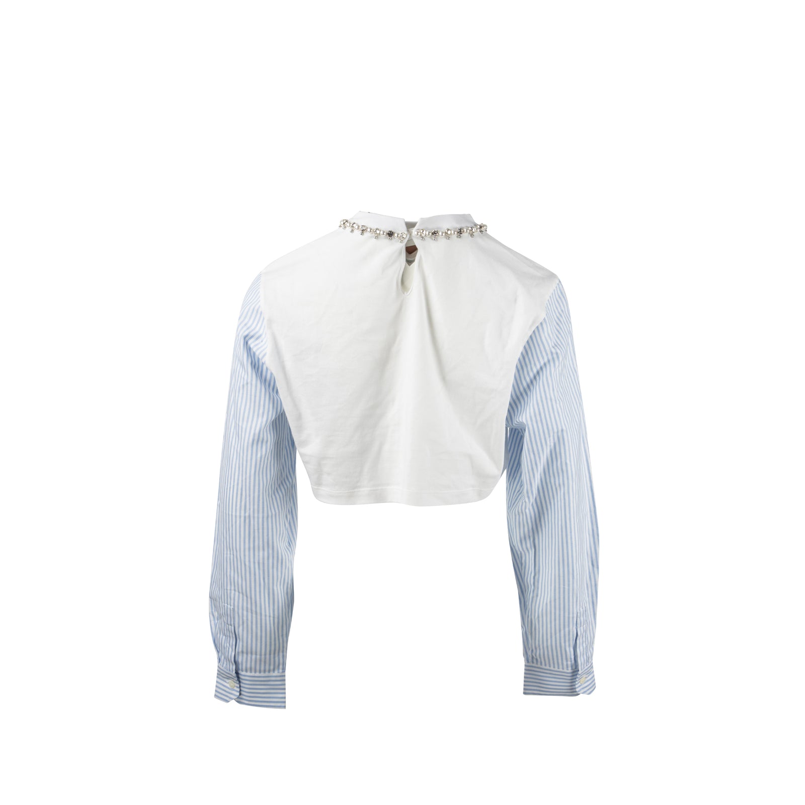 Miu miu size XS long sleeved embroidered cotton tee