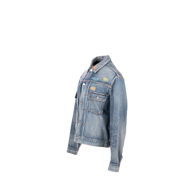 DIOR HOMME Size 50 Boro Denim Jacket Cotton Blue