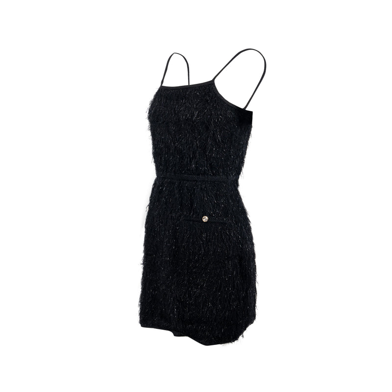 Chanel Size 36 21S Tassel Dress Black