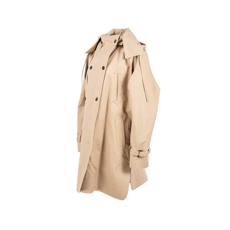 Valentino Size 36 Trench Coat Cotton Beige