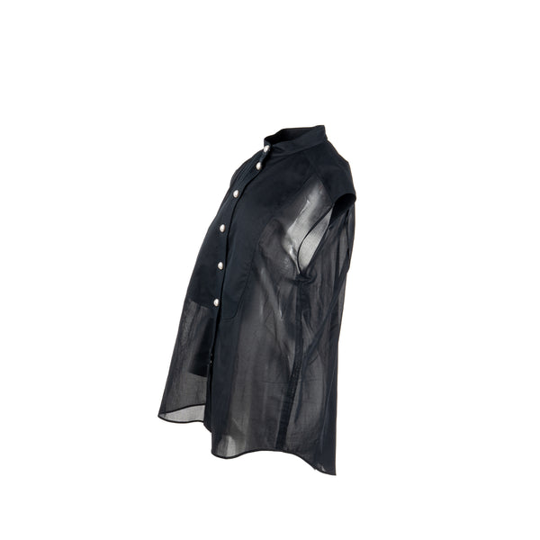 Chanel Size 36 Sleeveless Shirt Cotton Black