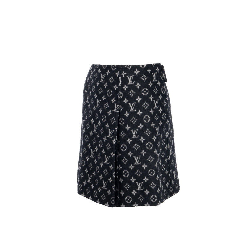 Louis Vuitton size 34 Mini Skirt wool monogram print black