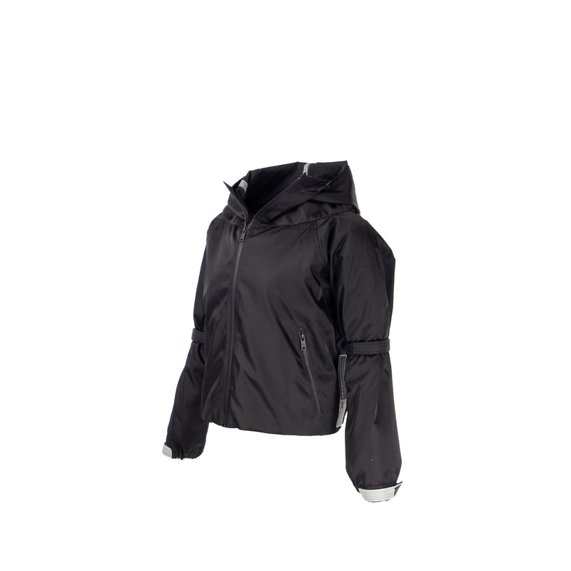 Prada Size 40S Windbreaker Crop Jacket Polyamide Black