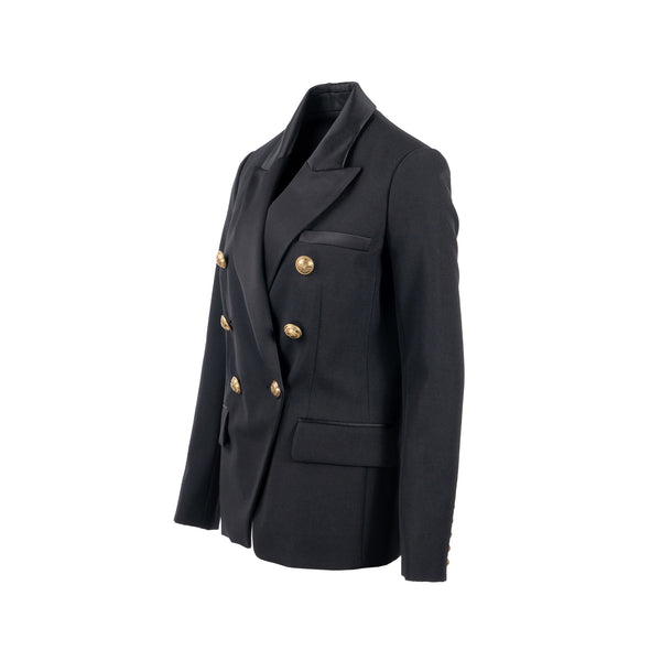 Balmain size 34 classic wool jacket black with gold button