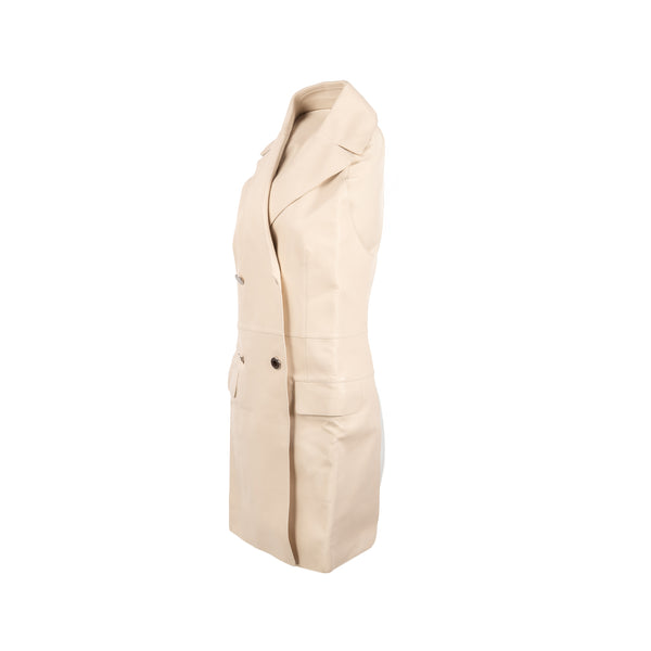 Hermes size 38 long lambskin vest beige