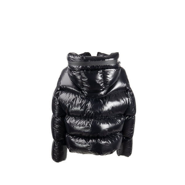 Moncler Size 2 Hulpe Shell-Down Puffer Jacket Black