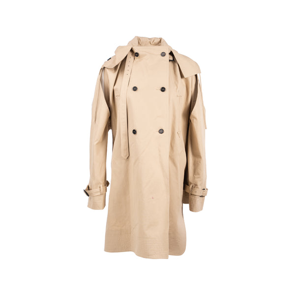 Valentino Size 36 Trench Coat Cotton Beige