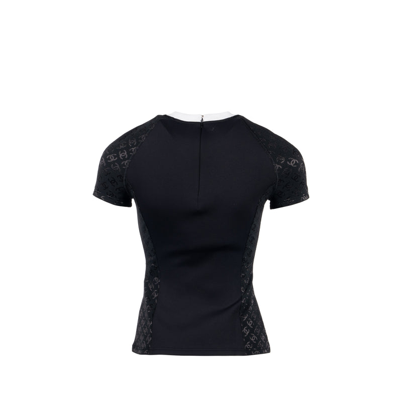 Chanel size36 24C top short sleeves T-shirt black