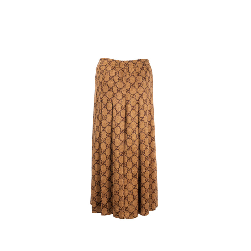 Gucci XS GG Logo Print Skirts Polyester / Cotton Brown