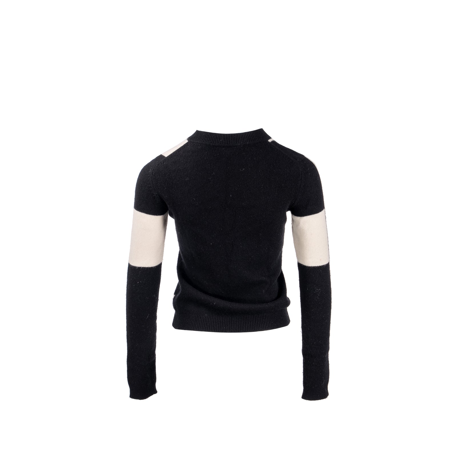 Hermes Size 34 “Brides de Gala”Long-sleeve Sweater Cashmere Black/Whit