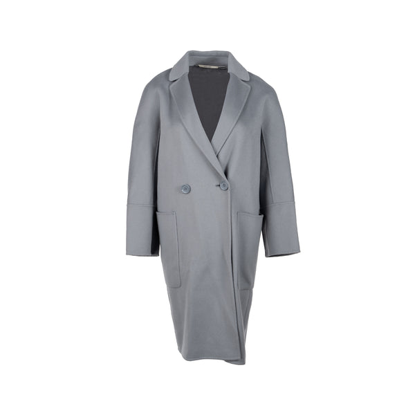 ‘S MaxMara Size 40 Audrey Day Coats Virgin Wool Light Grey
