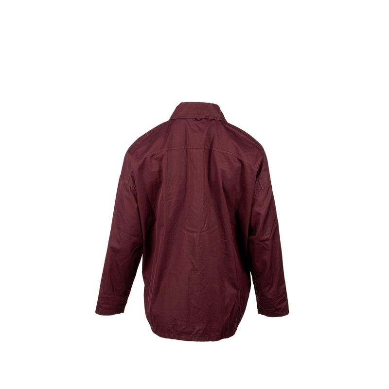 Hermes Size 36 Pocket Shirt Cotton Burgundy