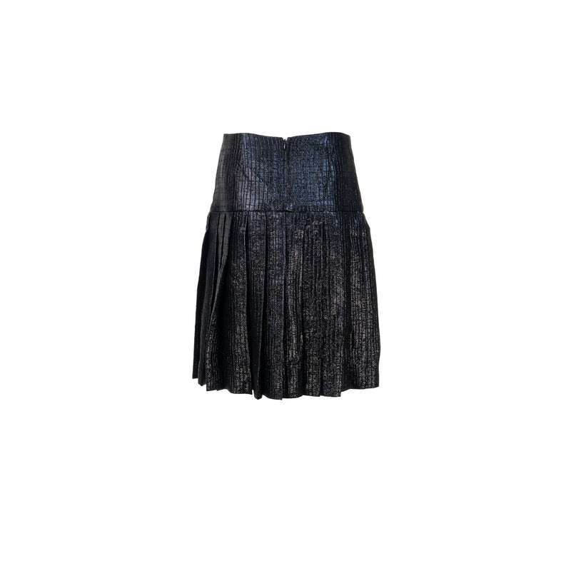 Chanel Size 36 21K Skirt Acetate/Acrylic/Wool/Cotton Navy Blue/Black