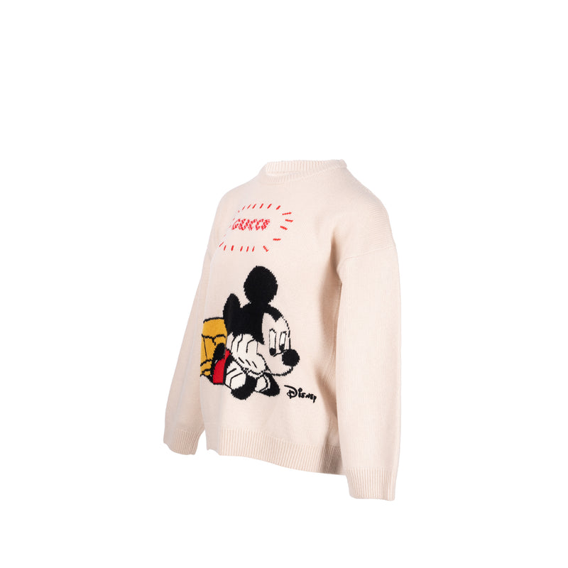 Gucci Size S Disney Limited Edition Mickey Mouse Sweater Wool Light Pink/Multicolour