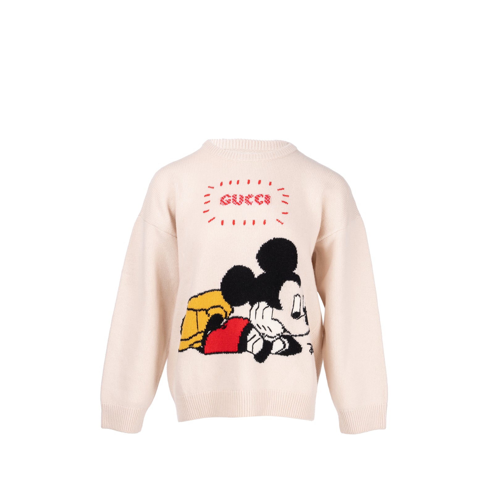 Gucci Size S Disney Limited Edition Mickey Mouse Sweater Wool Light Pi