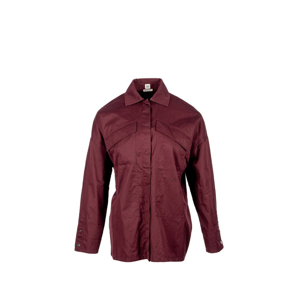 Hermes Size 36 Pocket Shirt Cotton Burgundy